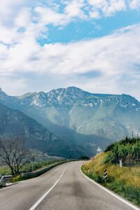 Road in a mountainous area. Beautiful road in the mountains